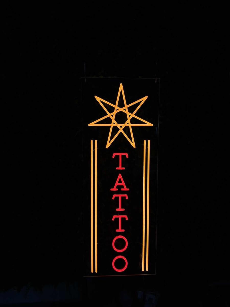 Mystic Tattoo Shop Sign