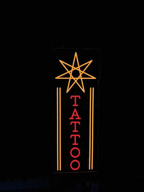 Mystic Tattoo Shop Sign